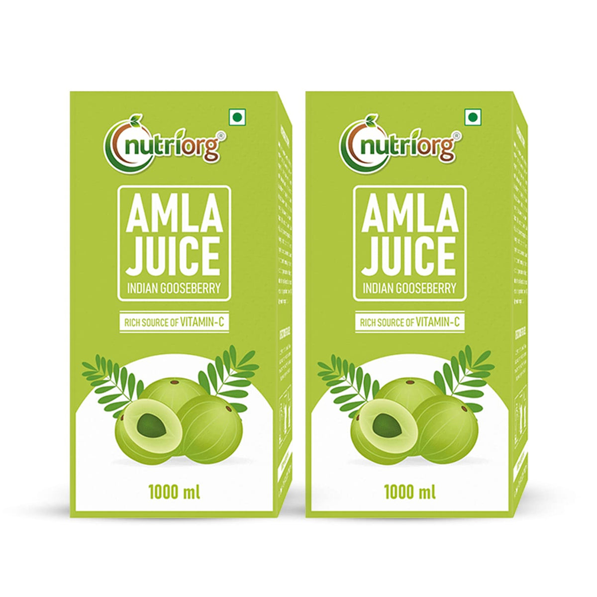 Nutriorg Amla Juice Organic Amla Juice For Hair & Skin, Rich In Vitamin C, Cold - Pressed Indian Gooseberry Juice, Detox, Weight Loss & Immunity Boosting | 1 Litre 2.2lbs Each Pack Of 2