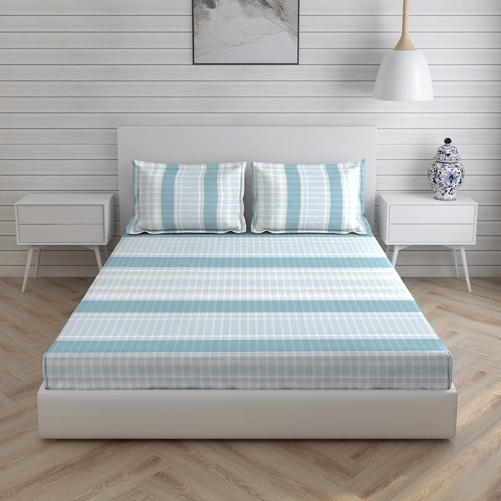 Cotton Bedsheet Set For Single Bed - Size 59 X 88 Inches, Grey | 1 Single Bed Sheet With 1 Pillow Cover - Light Weight & Breathable, Ideal For Everyday Use