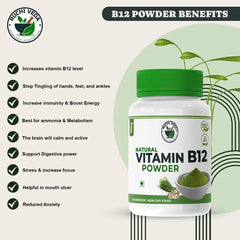 Ruchi Veda Vitamin B12 Powder , Increase B12, Boost Immunity, Digestion & Energy Naturally With Plant - Based Powder | 100gm 0.2lbs