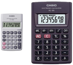 Casio HL-100LB Portable Calculator, 10 Digit & Casio HL-4A Portable Calculator, Extra Small Size Calculator | Pocket Size Calculator