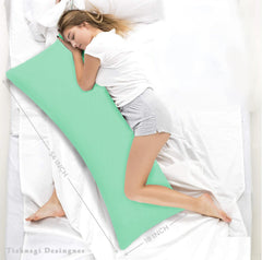 Full Body Pillow For Sleeping, Long Pillows For Bed, Aqua Green - 54 X 18 Inch | For Sleeping, Hug, Pregnancy, Maternity Support | Cushion For Adults, Pregnant Women, Super Soft Cover