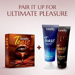 Kindly Tease Ultra Thin Chocolate Condoms For Men, Pack Of 3 - Paraben Free, Safe & Comfortable