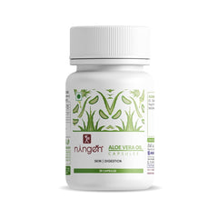 Ningen Aloe Vera Oil Capsules, 500mg For Skin & Digestion, Gluten, Paraben, Soy, Gmo Free | 30 Veg Capsules, 50gm 0.1lbs