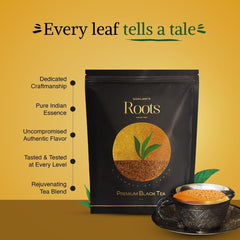 Goklani's Roots Premium Black Tea - Pack Of 2 X 500gm, 17.6 Ounce Each | Pure Handpicked CTC Leaves - Authentic Indian Smooth Flavor & Robust Taste | Medium Caffeine, Additives Free