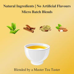 San-Cha Royal Saffron Kashmiri Kahwah Green Tea - 25 Silky Tea Bags | Blended With Real Kashmir Saffron & Almonds - Environment Friendly & Made In Corn Fiber | Low Caffeine