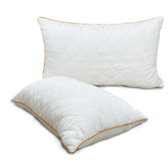 Quilted Pillow, Luxury Queen Size, Bed White Microfiber Pillows - 43 X 69 Cm | Extra Soft Filled, Down Alternative Hypoallergenic Pillows | Neck Support, Machine Washable - Set Of 2