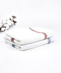 Thirsty Towel By Doctor Towels 600 Gsm | Double Cloth Cotton Bath Towel Quick Dry, Super Soft, High Absorbent | Red - Blue (Pack Of 2)