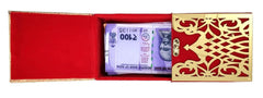Wood Decorative And Attractive Box Cash Box, Shagun Jewellery Money Envelop Wedding, Gift Bangel Pack Of 1, Colour - Red