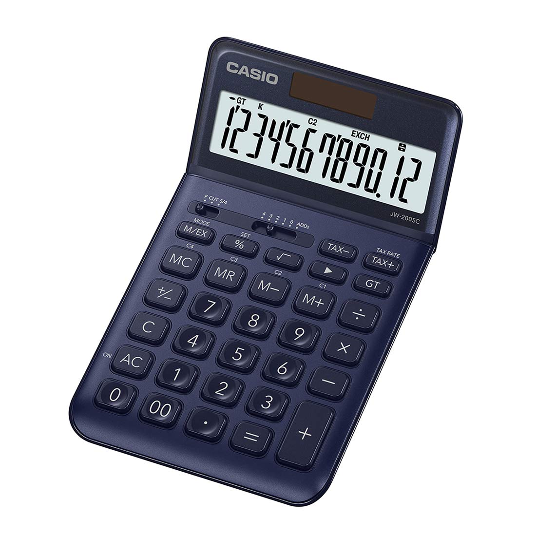 Casio JW-200SC-NY Premium & Stylish Calculator (Dark Blue) | 12 Digits, 2-way Powered | Stylish Desktop Calculator