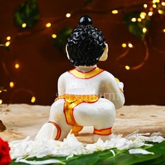 Laddu Gopal Idol, Bal Gopal, Lord Krishna Statue, Resin, White, Idol - 5.5 Inch, Religious, Decorative, Baby Krishna Murti, All Occasion