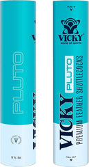 Vicky Pluto Premium Feather Shuttlecock , Ideal For Friendly Matches | White , Pack Of 10