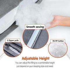 Necxy Multifunctional J Shaped Pregnancy, Maternity Pillow, Full Body Pillow, Grey | For Pregnant Women, For Belly Stomach & Hip Pain - Body Support Pillow With Washable Cover