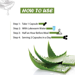 Nutriherbs Pure Aloe Vera Extract Capsules, Dietary Supplement For Digestion, Skin Health & Immune Support, For Hair Growth, Gut Health, Anti - Inflammatory Detox | 60 Capsules 100gm 0.2lbs