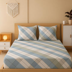 1 Bedsheet For Double Bed With 2 Pillow Covers - 90 X 100 Inches, Multicolor | Premium Cotton Material Double Bedsheet Queen Size | Skin Friendly & Long Lasting