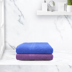 Sassoon Anatolia 2 Piece Cotton Hand Towel 362 Gsm | Soft, Absorbent & Quick Dry Towel For Gym, Home & Yoga (Heaven & Purple)