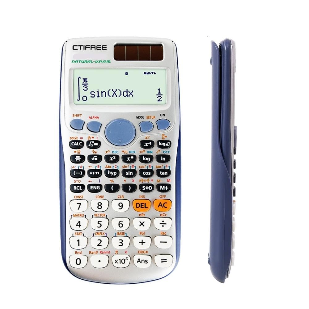 Ctifree Scientific Calculator 417 Function 2 Line 10+2 Digits Written Display Solar Scientific Calculator (CT 991ES Plus)