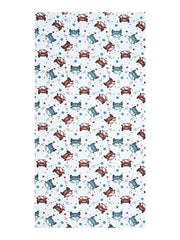 Mafatlal Coo Coo 100% Cotton Kids Bath Towel 250 Gsm | Soft, Lightweight & Quick-Dry Fun Cartoon Print Towel (Red) - 1 Pcs
