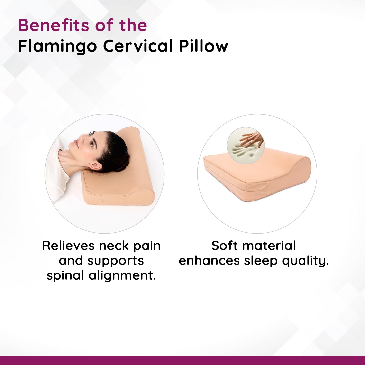 Orthopedic Cervical Pillow, Spondylitis Neck Pain Relief, Anti Snoring Sleeping, Cream Slik | Regular Pillow, Adjustable, Neck Brace Extra Support Relieves Pain & Pressure In Spine, Soft Pillow