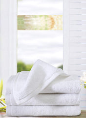 Sanjeev Textiles Trident Hotel Premium 100% Cotton 2 Bath, 2 Hand & 4 Face Towel Sets 2 Kg (White) - 8 Pcs
