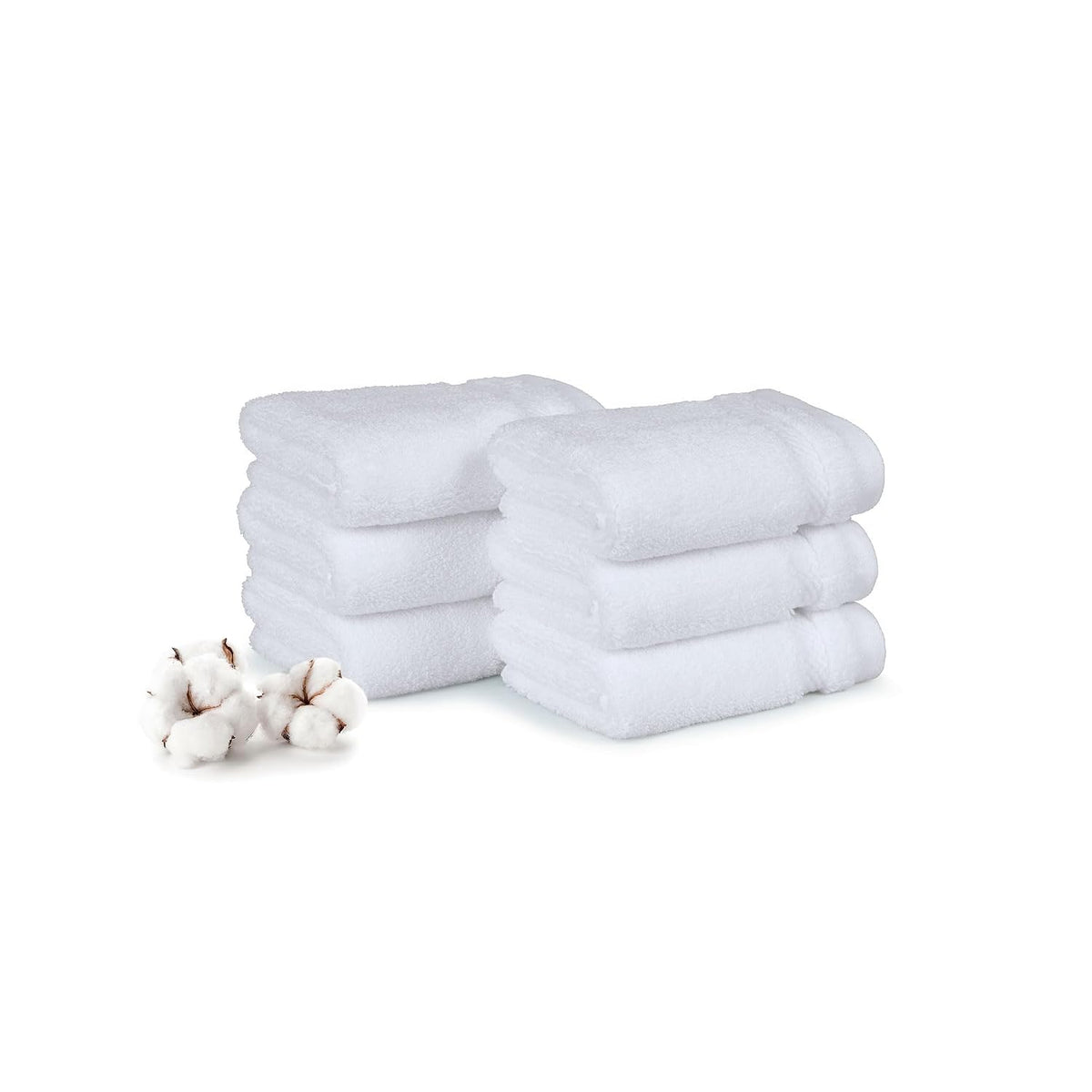 Mytrident Finesse 100% Cotton Face Towels 1200 Gsm (White) -6 Piece