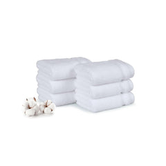Mytrident Finesse 100% Cotton Face Towels 1200 Gsm (White) -6 Piece