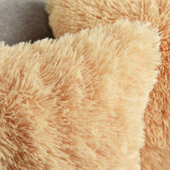Small Fur Pillow, Cushions For Sofa - Beige, Light Green, White & Black, Standard Size - 12 X 12 Inches | Soft Pillow, Washable, Easy To Clean - Pack Of 4 | Best Pillow - Model 1