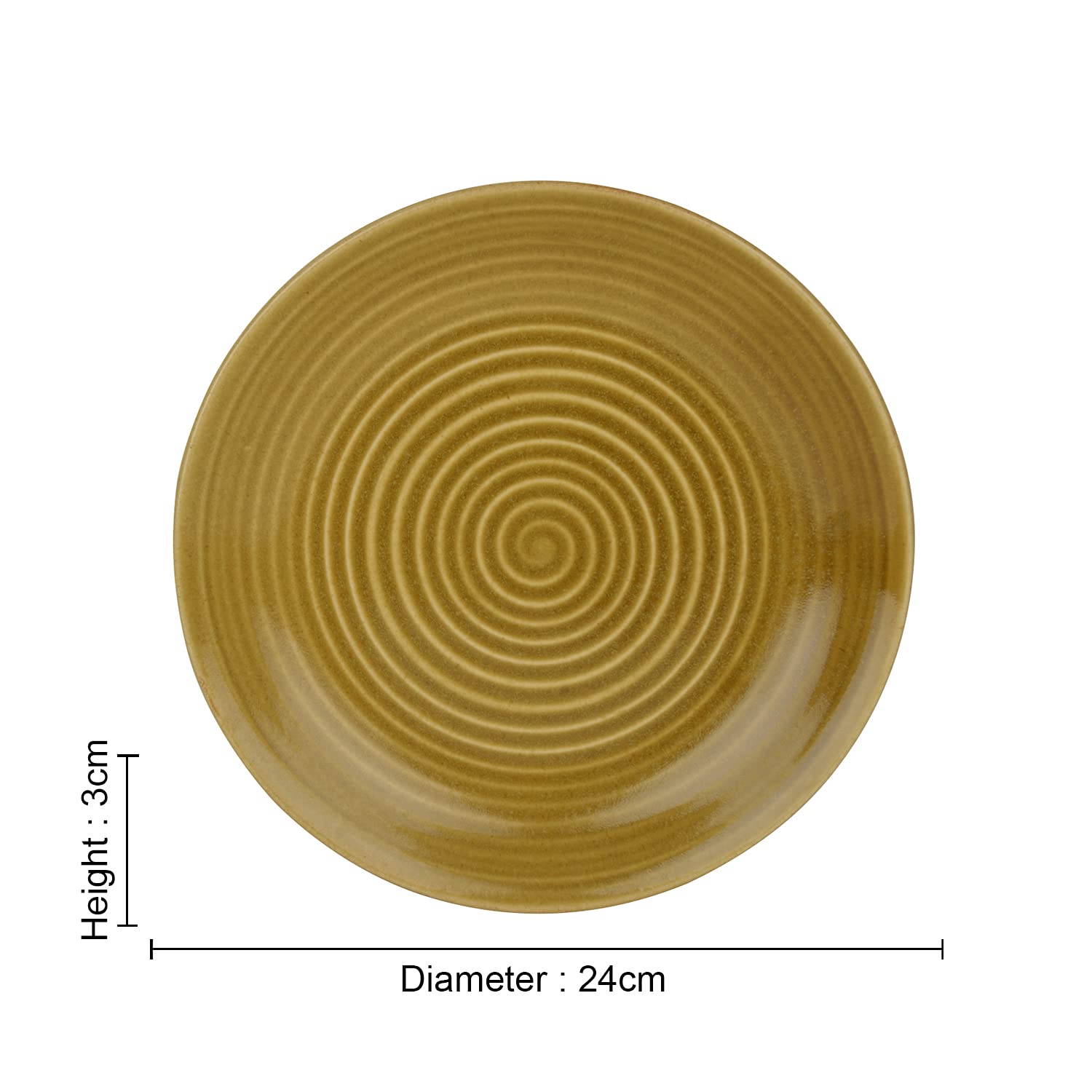 Handcrafted Ceramic Dinner Plates Set Of 2 - Brown, Diameter: 24 Cm | Full Plates - Ceramic Platter - Sand Dune Splendour Collection