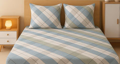 1 Bedsheet For Double Bed With 2 Pillow Covers - 90 X 100 Inches, Multicolor | Premium Cotton Material Double Bedsheet Queen Size | Skin Friendly & Long Lasting