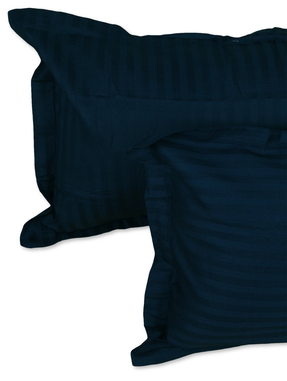 Satin Stripes King Size Cotton Bedsheet With 2 Pillow Covers - 108 X 108 Inches, Royal Blue | Perfect For Home Decor, Guest House | Ideal For All Seasons