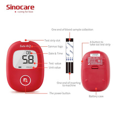 Sinocare Safe AQ Smart Blood Glucose Monitor/Machine - With 10 Strips & Lancets, One Lancet Device | No Coding, Measurements Of Blood Sugar/Diabetes Levels Are Fast, Accurate & Reliable