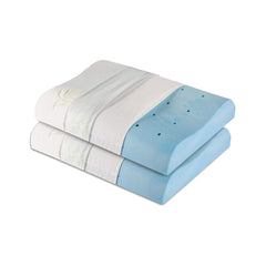 Cervical Pillow, For Neck & Shoulder Pain Relief - Standard Size | Cool Gel Memory Foam Pillow For Sleeping | Orthopedic Pillow For Spondylitis, Neck Support Medical Pillow - Set Of 2