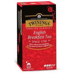 Twinings Black Tea Super Saver Combo Pack - English Breakfast Tea + Earl Grey Tea | Pack Of 2 X 25 Enveloped Tea Bags, 100gm, 3.5 Ounce