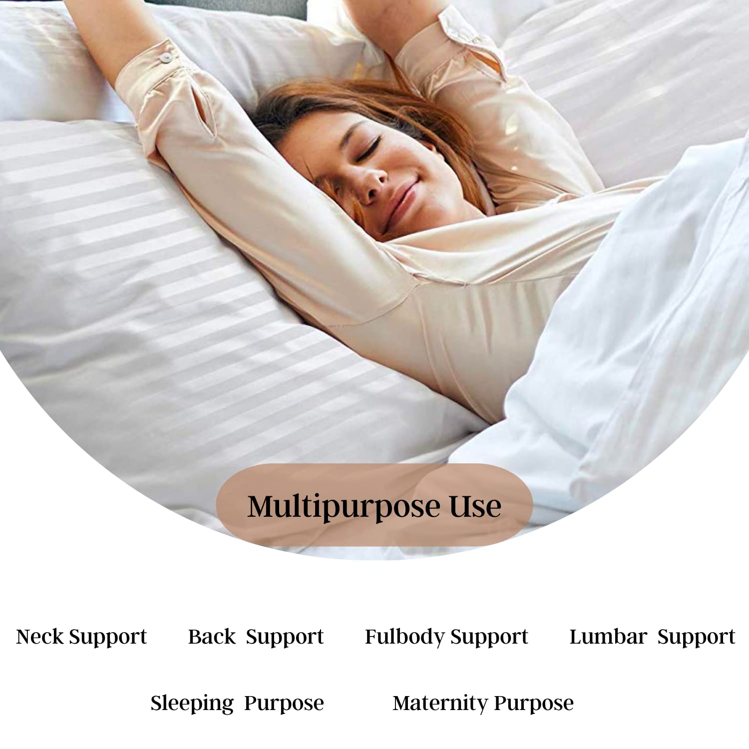 Microfiber Long Body Pillow For Pregnancy, Side Sleeping, Size - 18 X 54 Inch | Multipurpose Pregnancy Maternity Pillow, For Cuddle, Lightweight, Adjustable Pillow, Full Body Support