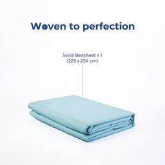 Super Soft Microfiber Solid Bedsheet With 2 Pillow Cover - Double Size 90 X 100 Inches, Mild Blue | Ideal For House, Guest House, Hotel - Easy To Maintain & Machine Washable