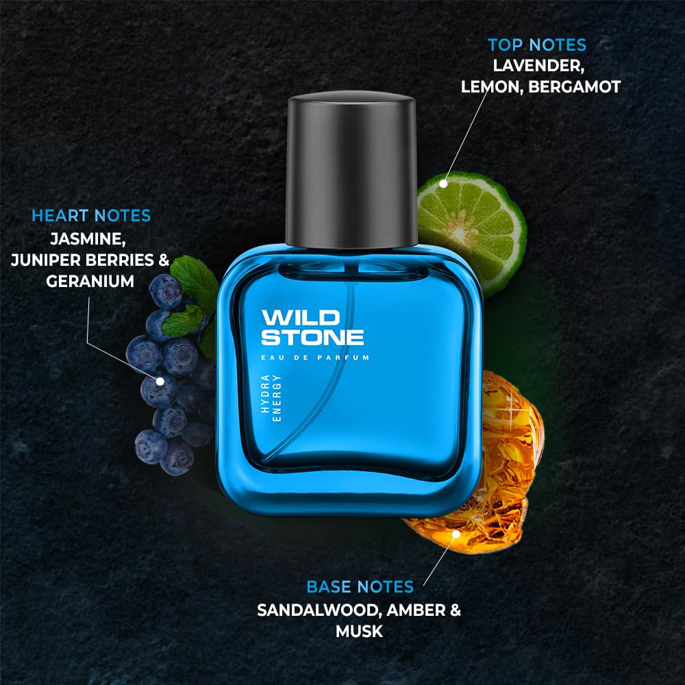Wild Stone Hydra Energy Eau De Parfum 30ml 1.0 Fl.oz. | Perfect Gift For Special One | Long Lasting