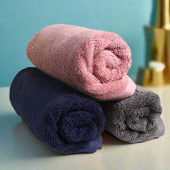 Heelium Bamboo Hand Towel 600 Gsm | Ultra Absorbent & Anti-Bacterial 3x Softer Than Cotton Towels (Peach, Blue & Grey)- Pack Of 3