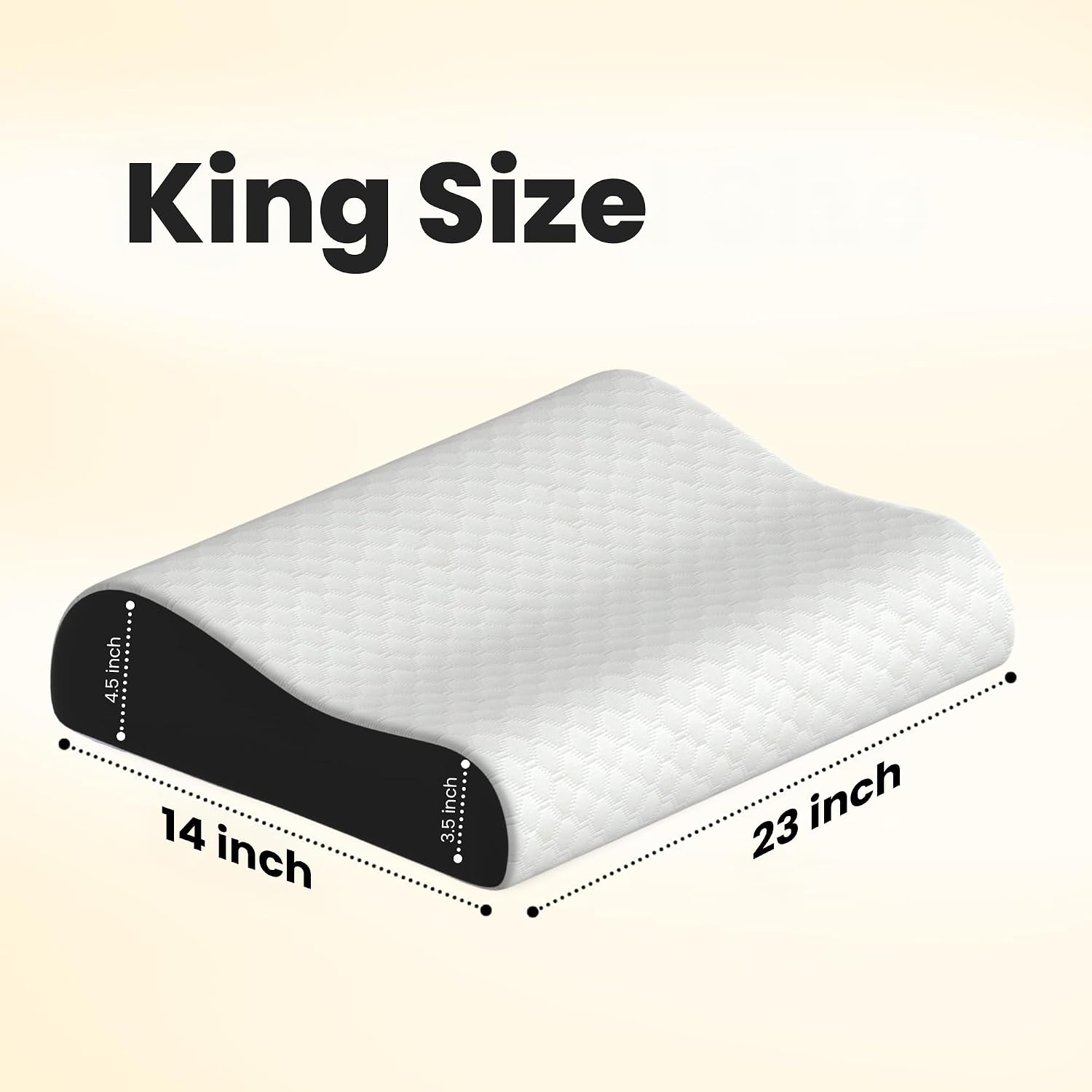 Gel Memory Foam Pillow, Cervical Pillow, For Pain Relief, White - King Size | Improves Posture & Spinal Alignment, Neck Pain Relief Cushion, Comfort & Support, Washable Cover - Pack Of 2