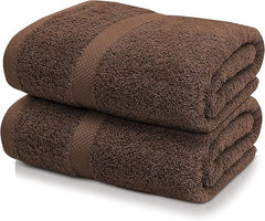Hanorix 100% Cotton Large Size Bath Towel 900 Gsm | Soft Bath Towel For Men & Women Ultra Absorbent Cotton Towel Soft & Absorbent Towel (Brown) - Pack Of 2