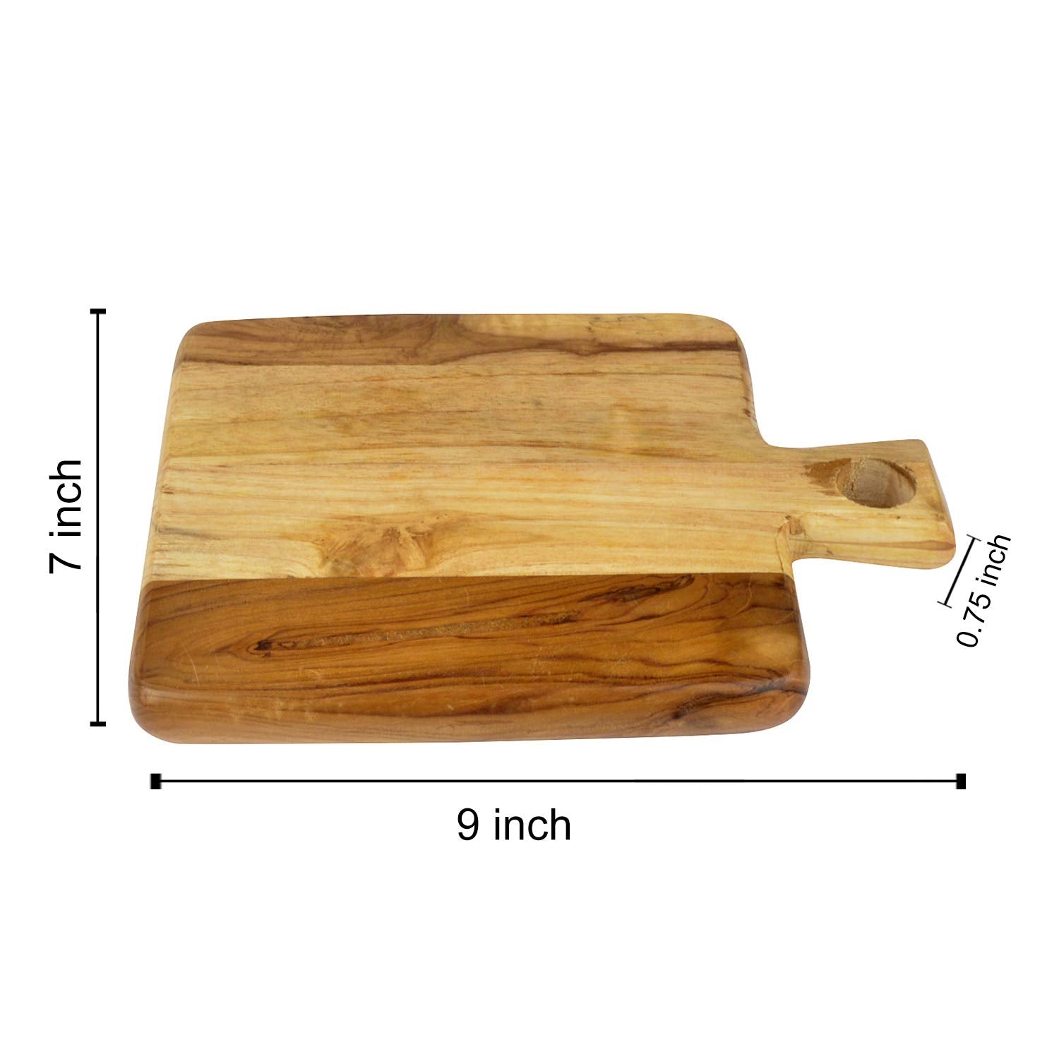 Brown Teak Wood Chopping Board - 9” X 7” | Cheese & Bread Board - Cheese Platter Board | Cutting Board - Wooden Platter