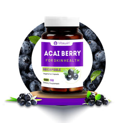 Vitawin Acai Berry For Healthy Skin & Antioxidants Supports, Ultimate Health & Nutrition Supplements, 500mg | Veg 60 Capsules 100gm 0.2lbs