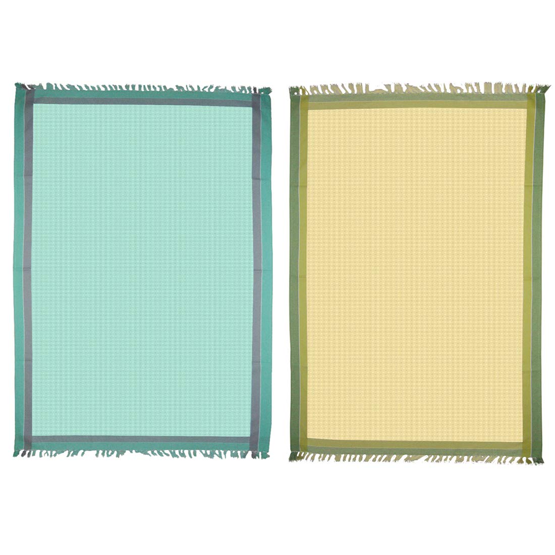 Athom Trendz Living Light Weight Cotton Premium Waffle Border Bath Towel 480 Gsm | Pack Of 2 (Multi11)