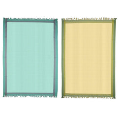 Athom Trendz Living Light Weight Cotton Premium Waffle Border Bath Towel 480 Gsm | Pack Of 2 (Multi11)