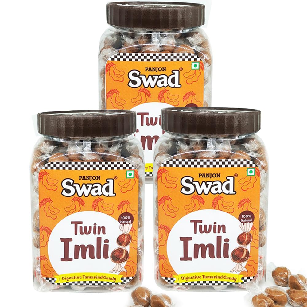 Panjon Swad Twin Imli Candy 1.2kg, (400gm *3) | Khatti Meethi Imly | Jar Pack