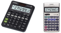 Casio MJ-120GST GST Calculator (Black) & Casio HL-122TV Portable Calculator With Metal Faceplate & GT Key, 12 Digit