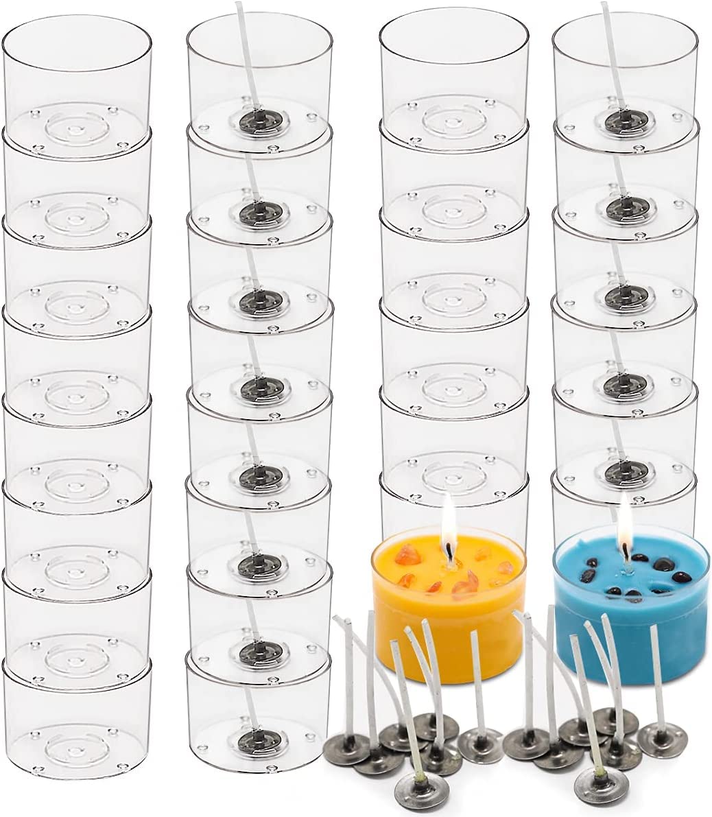 ACRYLIC CUPS HOLDERS TEALIGHT CANDLE | 52 GM VOTIVE CANDLE PACK OF 50