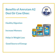 Pure Mukhia A2 Desi Cow Ghee By Amrutam | High In Protein Fiber Healthy & Nutrients Pure Desi Ghee Good For Cooking | (500ml) 16.9 Ounce | Jar Pack