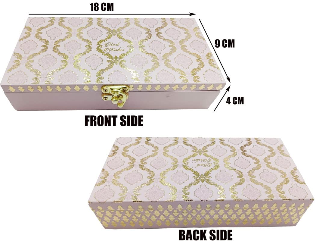 Designer Wodden Fancy Shagun Gift Boxes For Wedding, Shagun Cash Box Or Money Box With Mgi Printing For Wedding, Engagement, Holi, Diwali, Baby Showers, Colour - Cream