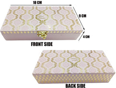Designer Wodden Fancy Shagun Gift Boxes For Wedding, Shagun Cash Box Or Money Box With Mgi Printing For Wedding, Engagement, Holi, Diwali, Baby Showers, Colour - Cream, Pack Of 2
