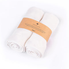 Haber Traditional Baby Muslin Bath Towel 160 Gsm | Organic Indian Cotton 4 Layer, Eco-Conscious & Safe Printed Cloth (White)- Pack Of 2