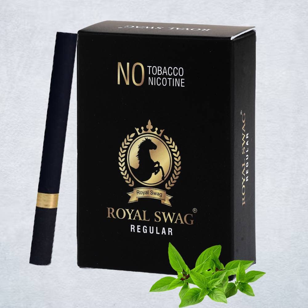 Royal Swag Herbal Cigarettes 100% Tobacco Free & Non Nicotine - Pack Of 100 Sticks | Regular Flavoured With Natural Herbs | Herbal Smokes - Non-Addictive, Tobacco Alternatives, Substitutes